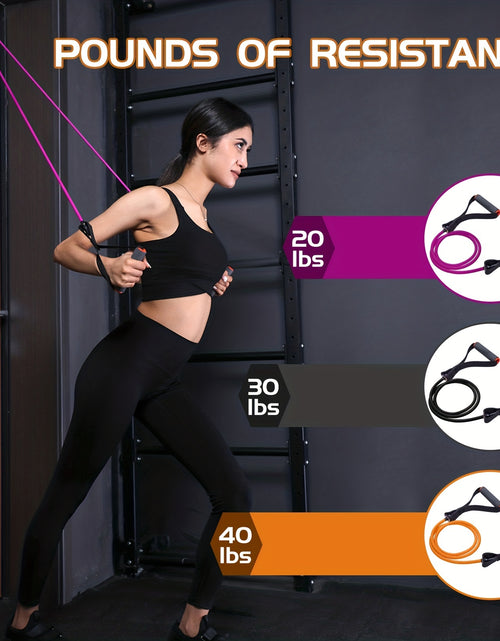 Load image into Gallery viewer, High Quality Latex Resistance Band With Big Handles And Door Anchor, Exercise Bands, Workout Bands, Suitable For Fitness Strength Training, Yoga, Pilates, Home Gym
