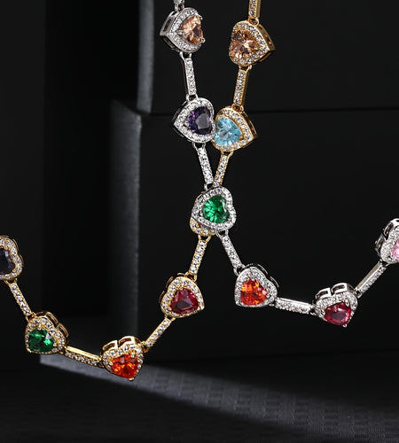 Unique Heart Shaped Stylish 10MM Love Necklace Multi Colors