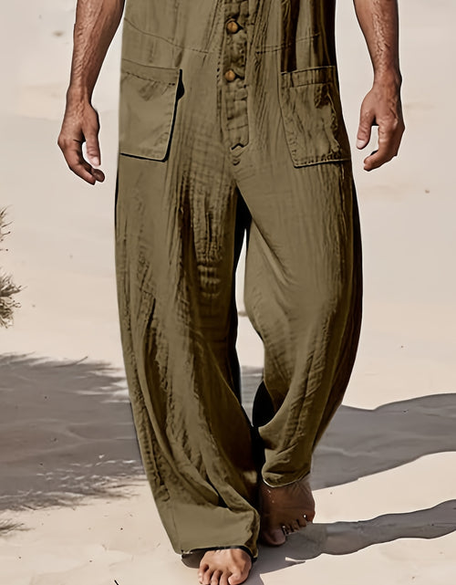 Load image into Gallery viewer, Mens Leisure Hoodies Jumpsuit Sleeveless Overalls With Pockets
