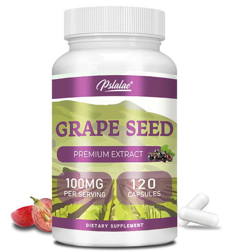 Grape Seed Extract - Powerful Antioxidant & Anti-Aging, Maintains Healthy Skin and Veins, Brighten Skin Tone - 120 Capsules