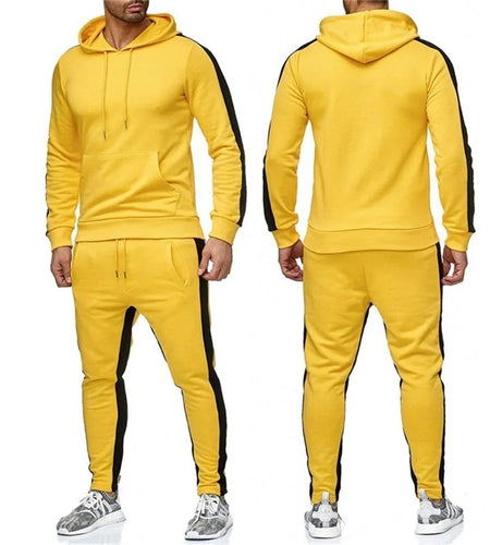 Men's 2 Piece Tracksuit Color Block Sweat suit Stripes Casual Long Sleeve Breathable Sportswear Suit