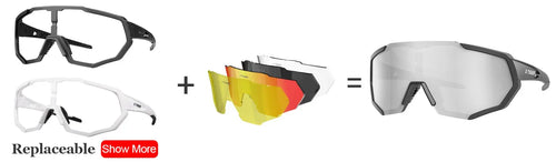 Load image into Gallery viewer, X-TIGER Polarized Photochromic Cycling Glasses Men's Bike Eyewear UV400 Road MTB Bicycle Goggles with 3/5 Lenses Sports Sunglasses
