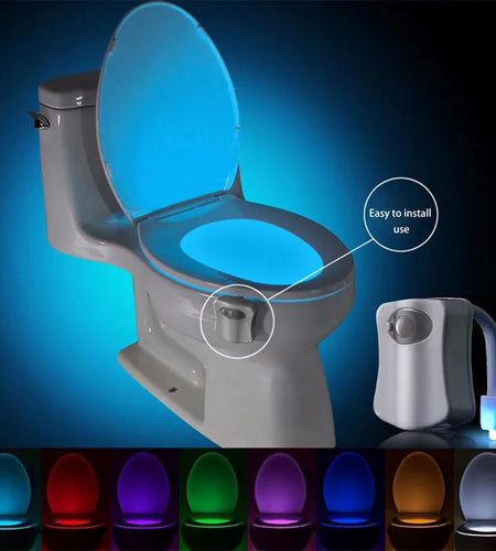 Smart Motion Sensor Toilet Seat Night Light 8 Colors Waterproof Backlight For Toilet Bowl LED Luminaria Lamp Toilet Light