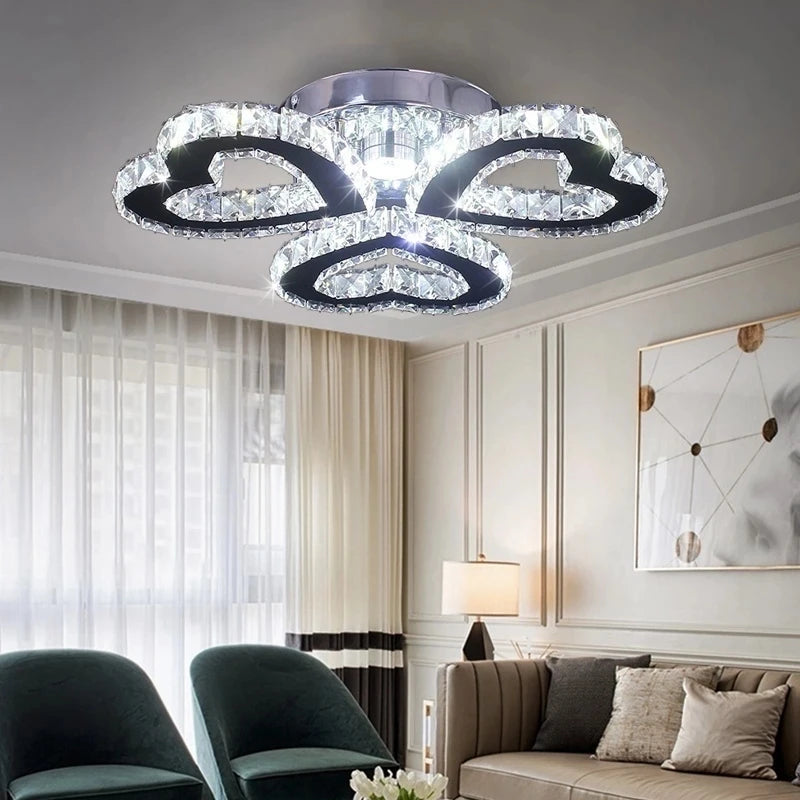 Modern Crystal Led Ceiling Light Nordic Chandelier Living Room Decor Indoor Pandent Lamp Bedroom Fixture Hotel Luxury Luminaire