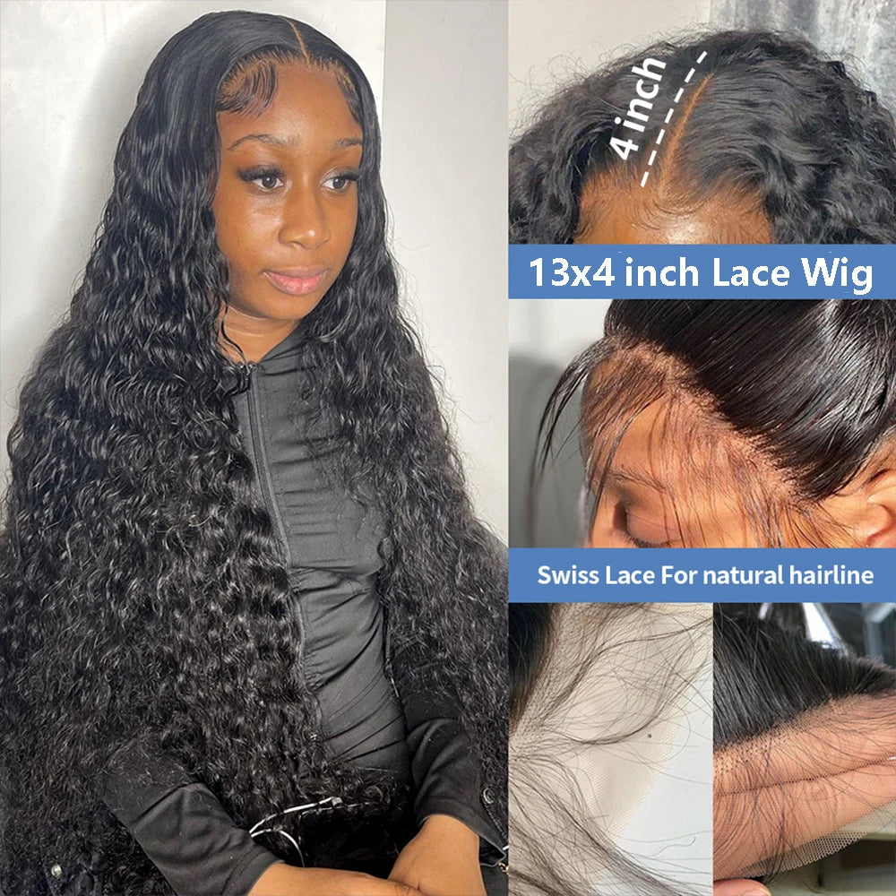 13x4 Jerry Curly Lace Front Wig Deep Kinky Curly Human Hair Wigs Brazilian 4x4 HD Transparent Lace Frontal Closure Wig For Women