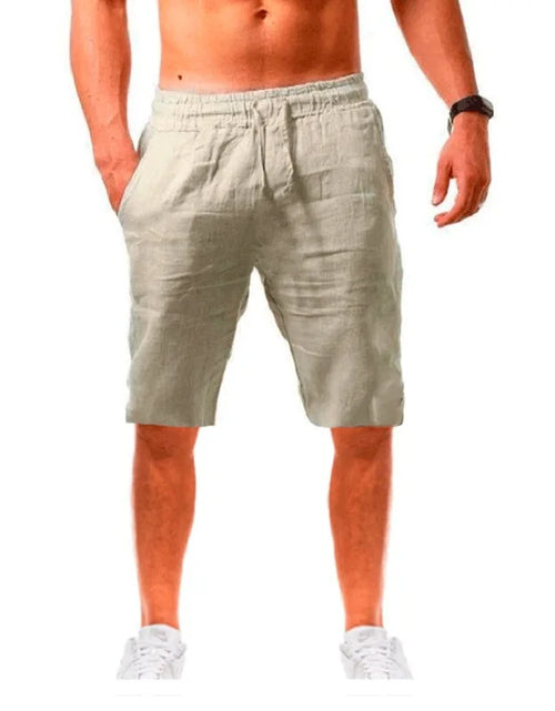 Load image into Gallery viewer, New Men&#39;s Cotton Linen Shorts Pants Male Breathable Solid Color Linen Trousers  S-3XL
