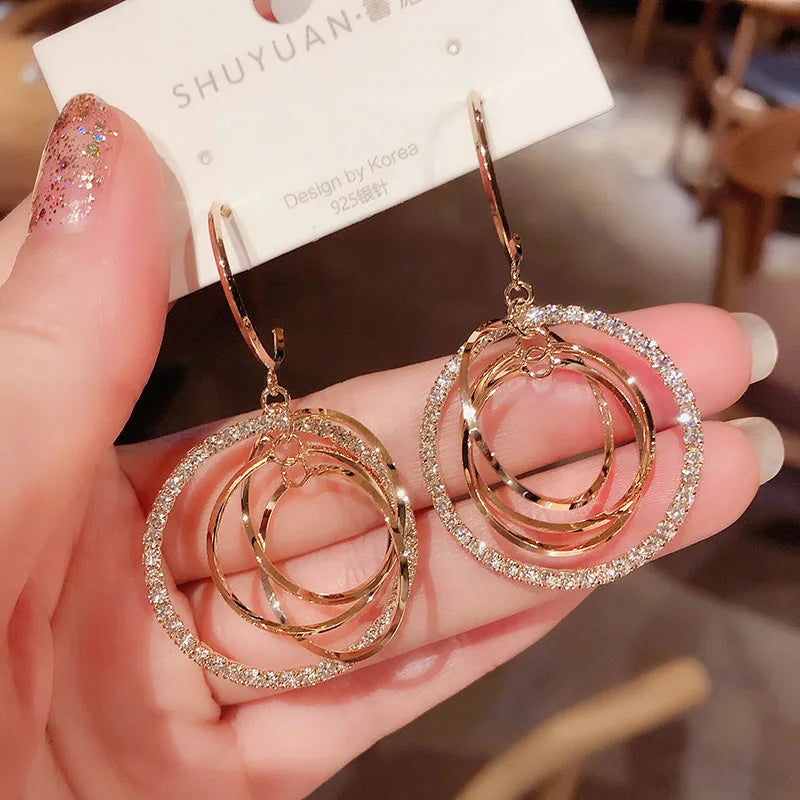 Women's Geometric Drop Earrings New Round