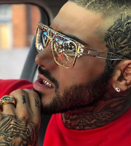 Classic Luxury Men Sunglasses Mirrored Retro Vintage Square Designer Shades