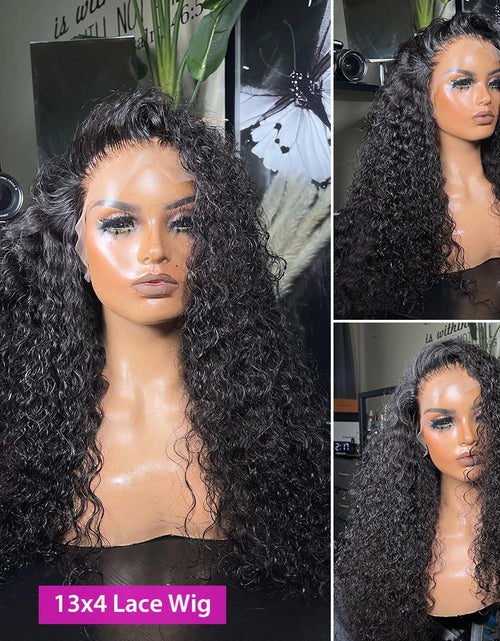 Load image into Gallery viewer, 13x4 Jerry Curly Lace Front Wig Deep Kinky Curly Human Hair Wigs Brazilian 4x4 HD Transparent Lace Frontal Closure Wig For Women
