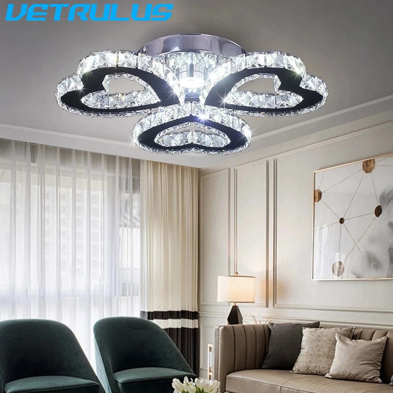 Modern Crystal Led Ceiling Light Nordic Chandelier Living Room Decor Indoor Pandent Lamp Bedroom Fixture Hotel Luxury Luminaire