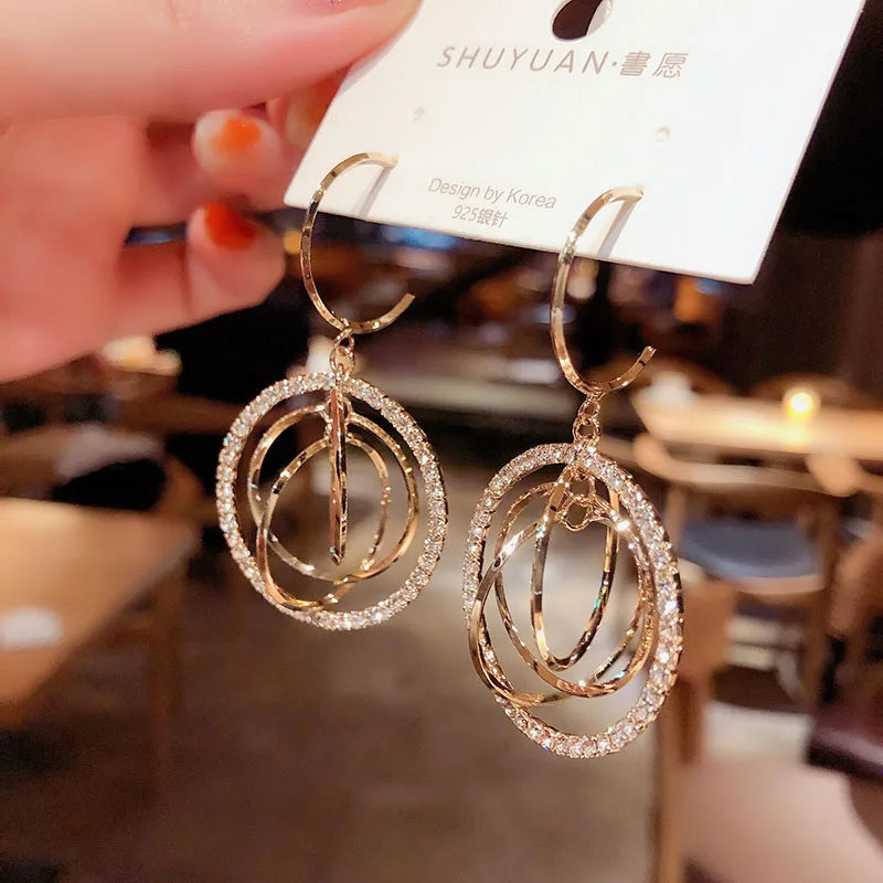 Women's Geometric Drop Earrings New Round