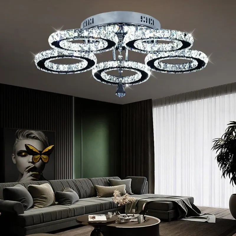 Modern Crystal Led Ceiling Light Nordic Chandelier Living Room Decor Indoor Pandent Lamp Bedroom Fixture Hotel Luxury Luminaire