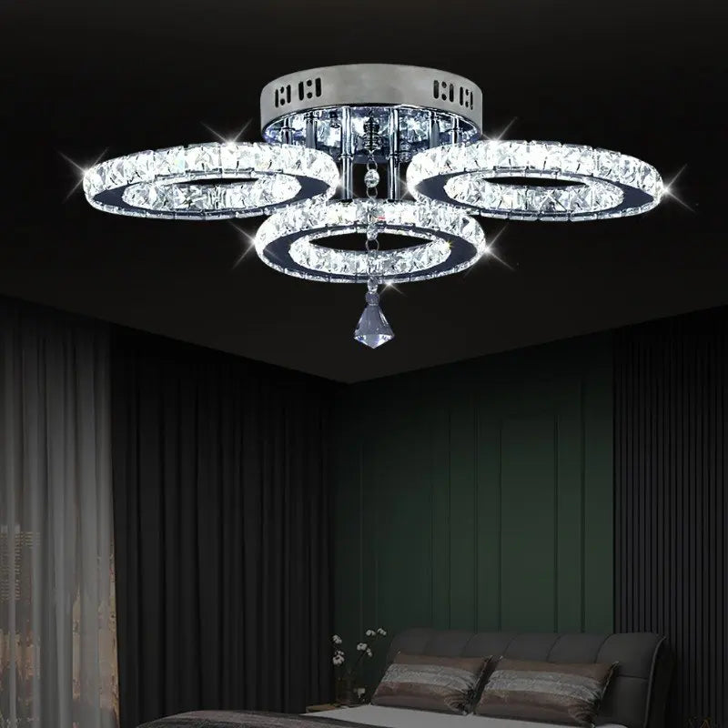 Modern Crystal Led Ceiling Light Nordic Chandelier Living Room Decor Indoor Pandent Lamp Bedroom Fixture Hotel Luxury Luminaire