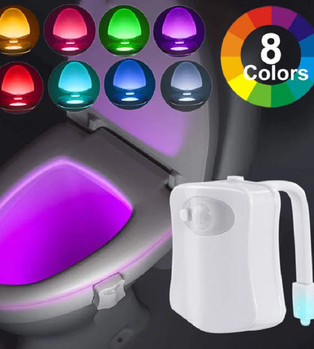 Smart Motion Sensor Toilet Seat Night Light 8 Colors Waterproof Backlight For Toilet Bowl LED Luminaria Lamp Toilet Light