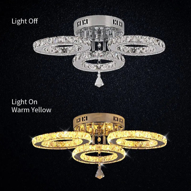 Modern Crystal Led Ceiling Light Nordic Chandelier Living Room Decor Indoor Pandent Lamp Bedroom Fixture Hotel Luxury Luminaire