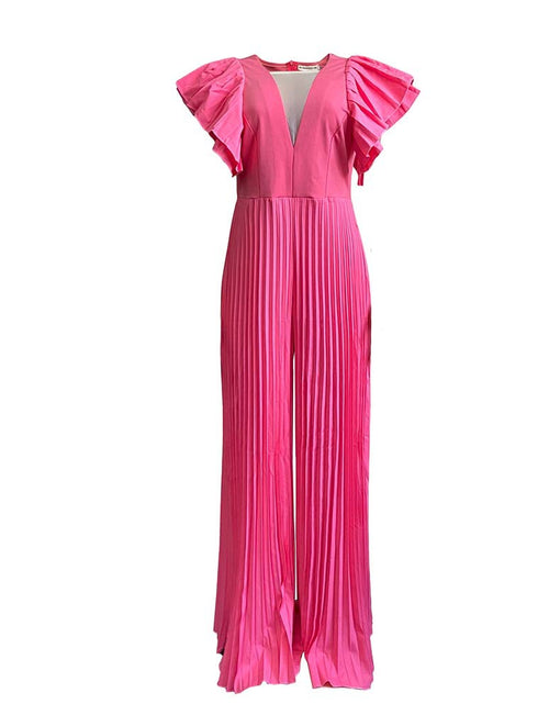 Load image into Gallery viewer, New Chiffon Pleated Short-Sleeve One-Piece Jumpsuit

