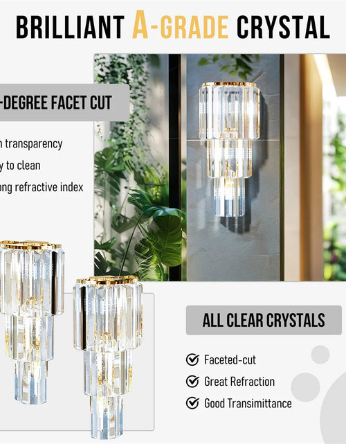 Load image into Gallery viewer, LUVODI Luxury Crystal Wall Lamp 3-Layer Wall Crystal Sconce Light E14 Led Corn Lights
