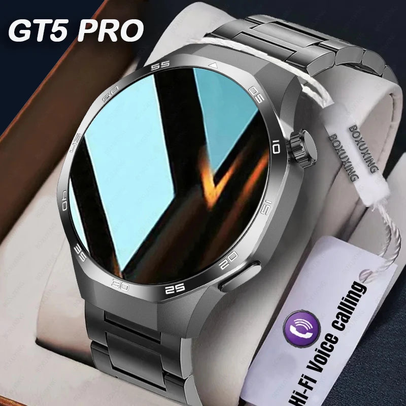 GT5 pro Smart Watch for Men AMOLED HD Screen GPS NFC Heart Rate Bluetooth Call IP68 Waterproof 1.53 Inch Touch Screen Smartwatch
