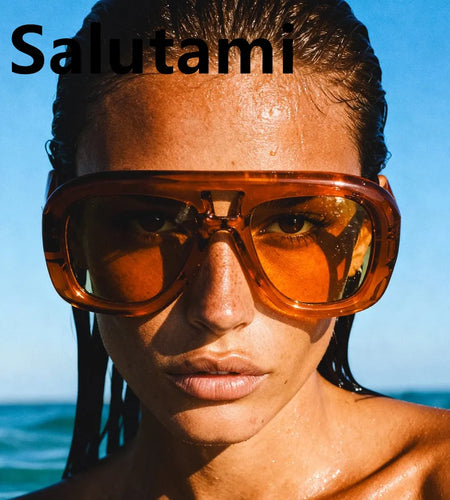 Women's Vintage Oversize Square Sunglasses Brown Gradient UV400 Fashionable Driving Shades Outdoor Casual Eyewear