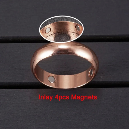 Pure Copper Magnetic Rings for Women Men Health Energy Finger Open Cuff Adjustable Jewelry Resizable