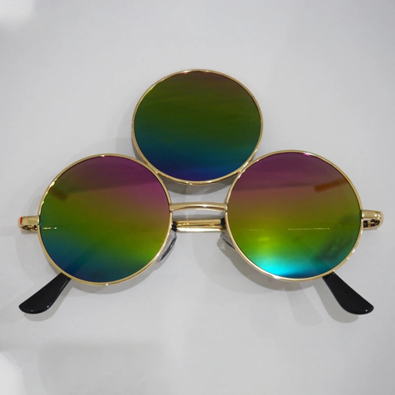 New 2025 Sunglasses Third Lenses 3 Eyes Round Women Metal Vintage Sun Glasses For Men Fashion Eyewear Shades Party UV400