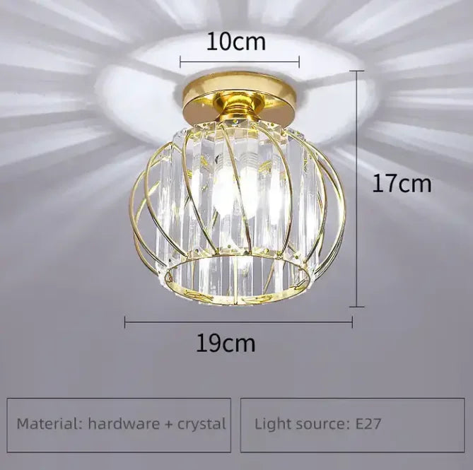 Luxury Hallway Corridor Lamp Lighting Fixtures Crystal Ceiling Lamp Flush Mount Modern Design Crystal Chandelier