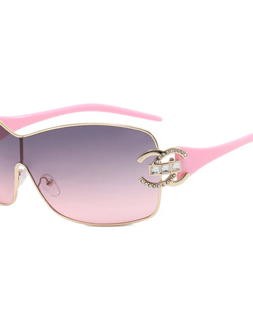 Load image into Gallery viewer, Luxury Rhinestone Oversized One - Piece Frame Y2K Women's Sunglasses Trendy Brand  Eyewear UV400
