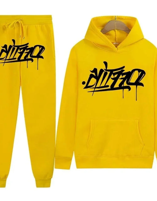 Load image into Gallery viewer, Men's sportswear, new fashion hip hop suit two-piece set hoodie printed sweatshirt comfortable casual style
