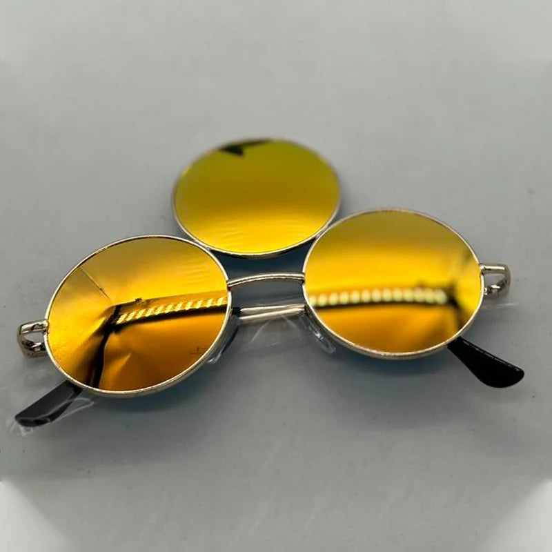 New 2025 Sunglasses Third Lenses 3 Eyes Round Women Metal Vintage Sun Glasses For Men Fashion Eyewear Shades Party UV400