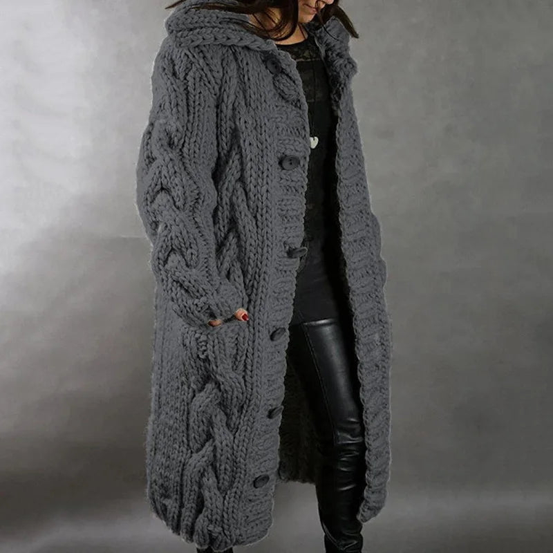 Women's Sweater New Cardigan Large Size Sweater Coat Casual Loose  Fashion Turn Down Collar Knitted Long Coats