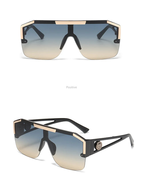 Load image into Gallery viewer, 2PCS New Lion Head Integrated Sunglasses Trendy Large Frame Sunglasses Personalized Hollow Leg Sunglasses
