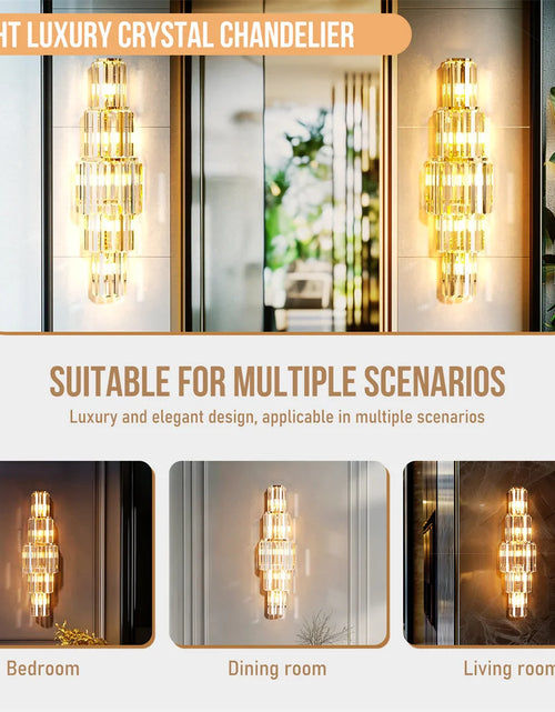 Load image into Gallery viewer, LUVODI Luxury Crystal Wall Lamp 3-Layer Wall Crystal Sconce Light E14 Led Corn Lights
