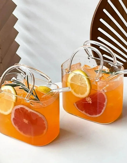 Load image into Gallery viewer, Portable Handbag Glass Cup, Creative Cocktail Glasses Cups, Funny Fruit Wine Glass Cups ,Ins Style Bag Glass With Straw, Bar Tools
