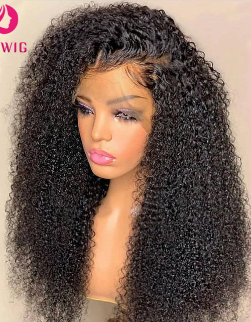 Load image into Gallery viewer, 13x4 Jerry Curly Lace Front Wig Deep Kinky Curly Human Hair Wigs Brazilian 4x4 HD Transparent Lace Frontal Closure Wig For Women
