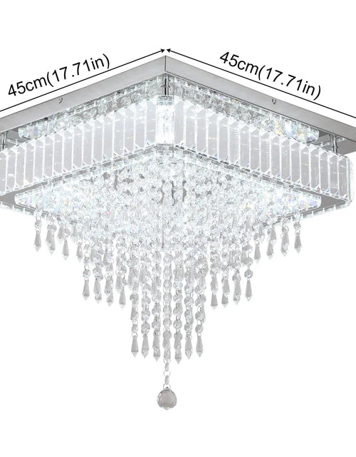 Load image into Gallery viewer, Luxury Crystal Square Bright Led Chandelier Modern Pendant Light Ceiling Lamp Dimmable Flush Mount Bedroom Dinning Living Room
