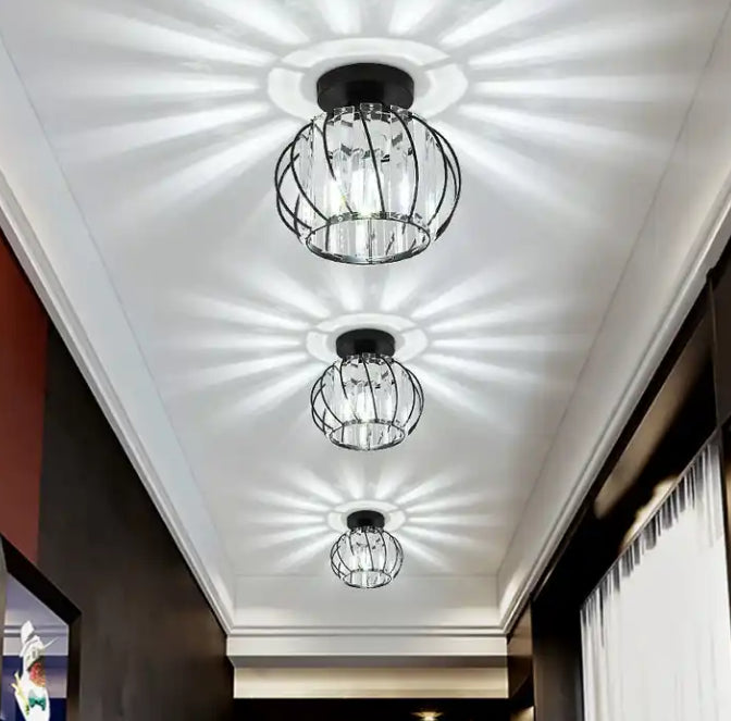 Luxury Hallway Corridor Lamp Lighting Fixtures Crystal Ceiling Lamp Flush Mount Modern Design Crystal Chandelier