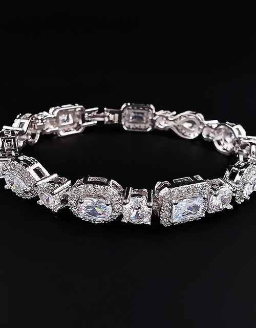 Load image into Gallery viewer, New l Luxury Oval Rectangle Silver Color  Bracelet Bangle for Women
