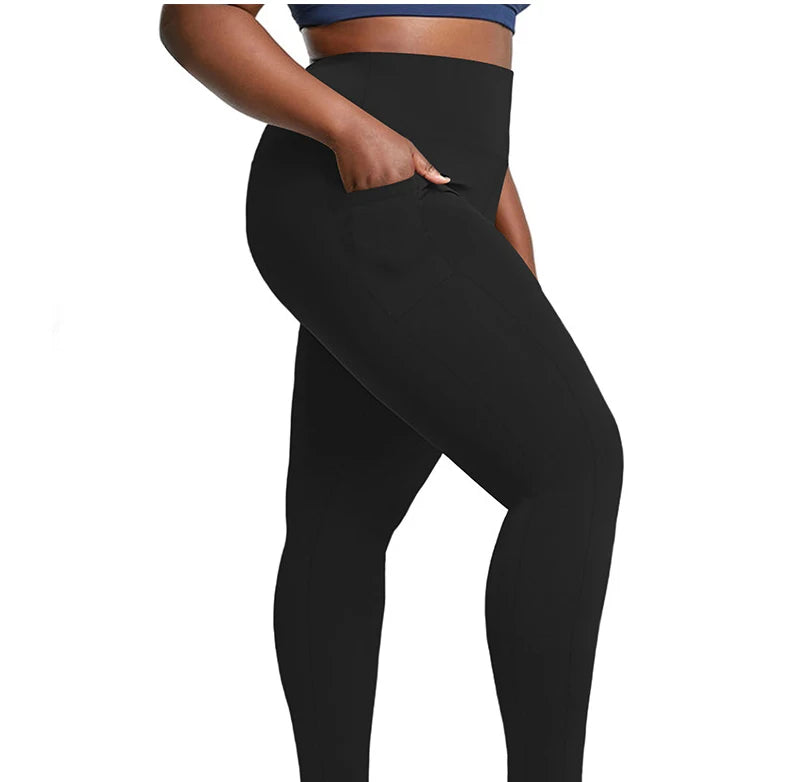 Plus Size Leggings with Pockets for Women High Waisted Tummy Control Soft Stretchy Yoga Pants for Workout Running