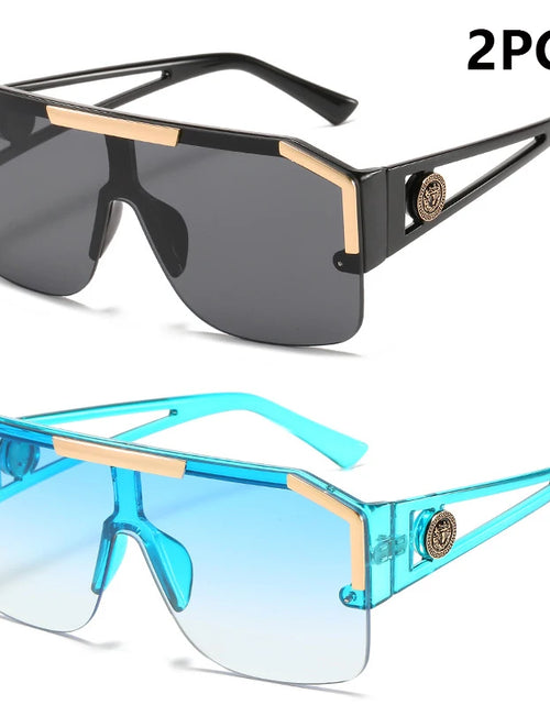 Load image into Gallery viewer, 2PCS New Lion Head Integrated Sunglasses Trendy Large Frame Sunglasses Personalized Hollow Leg Sunglasses
