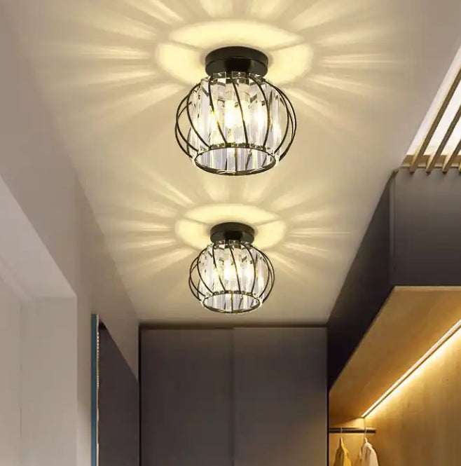 Luxury Hallway Corridor Lamp Lighting Fixtures Crystal Ceiling Lamp Flush Mount Modern Design Crystal Chandelier