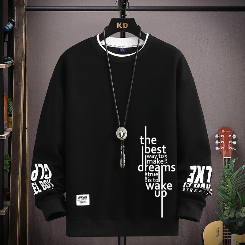 2025 New Men's Sweatshirts S-5XL  Letters Printed Long Sleeve