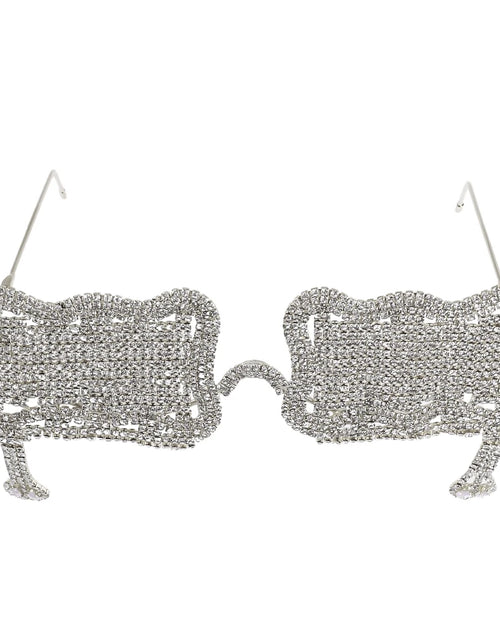 Load image into Gallery viewer, Stonefans Wavy Square Eyeglass Frame Snake Pendant Fashion Jewelry Collapsible Full Rhinestone Sunglasses Frame Face Accessories
