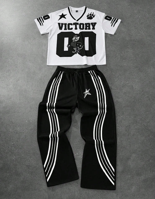 Load image into Gallery viewer, 2026 Summer Men's Short Sleeved Pants 2-Piece Set With Letter Printing Casual Set
