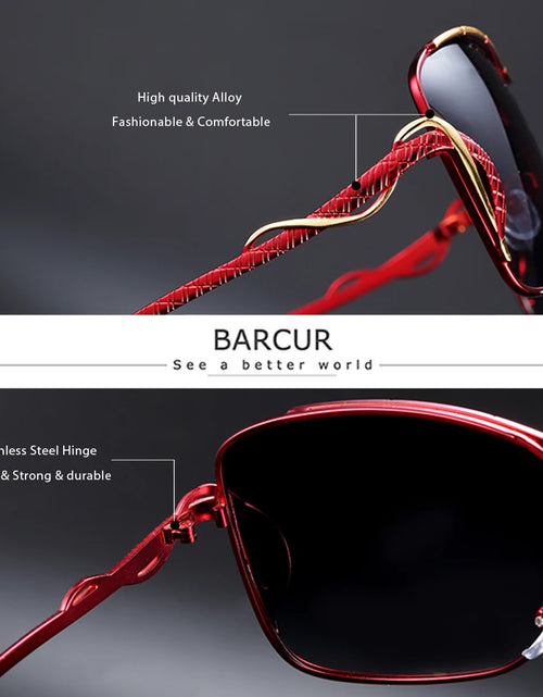 Load image into Gallery viewer, BARCUR Women's UV400 Polarized Sunglasses Vintage Metal Casual Fashion Eyewear with Stainless Steel Frame
