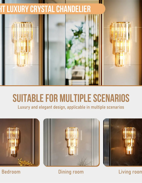 Load image into Gallery viewer, LUVODI Luxury Crystal Wall Lamp 3-Layer Wall Crystal Sconce Light E14 Led Corn Lights
