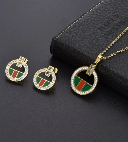 New Fashion Stainless Steel Women Female Charm Crystal Jewelry