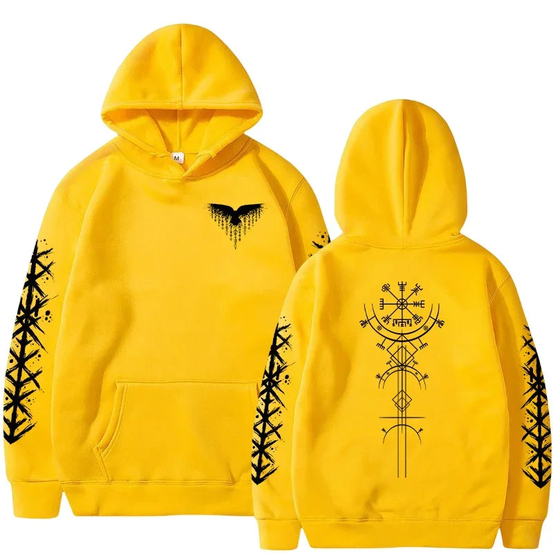 Men's Hoodie High Grade Ancient Viking Rune Pattern Sweatshirt Male