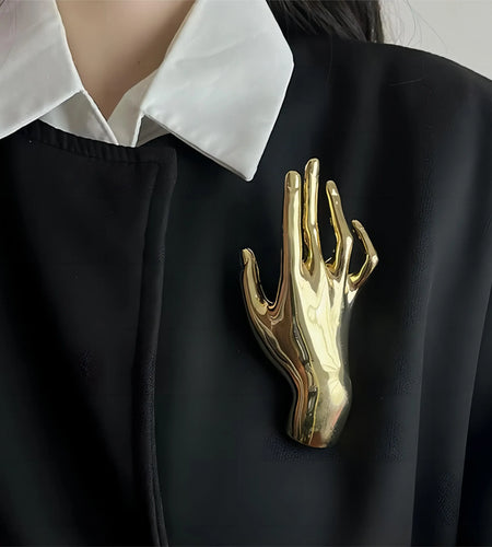 Glossy Hand Pins for Women Unisex Glossy Character Brooches  Jewelry Accessories