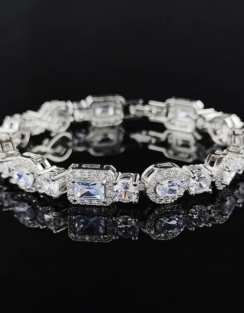 Load image into Gallery viewer, New l Luxury Oval Rectangle Silver Color  Bracelet Bangle for Women
