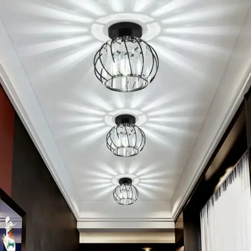 Luxury Hallway Corridor Lamp Lighting Fixtures Crystal Ceiling Lamp Flush Mount Modern Design Crystal Chandelier